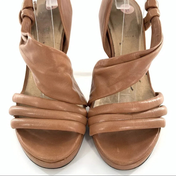 Vaneli womens heels size 8 luggage brown leather slingback platforms - Picture 3 of 12